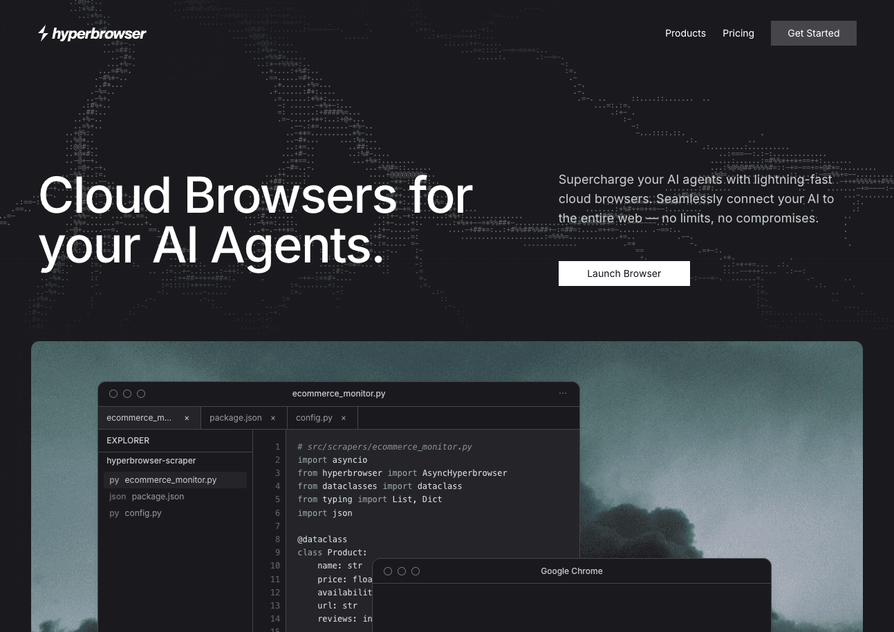 Hyperbrowser landing page design