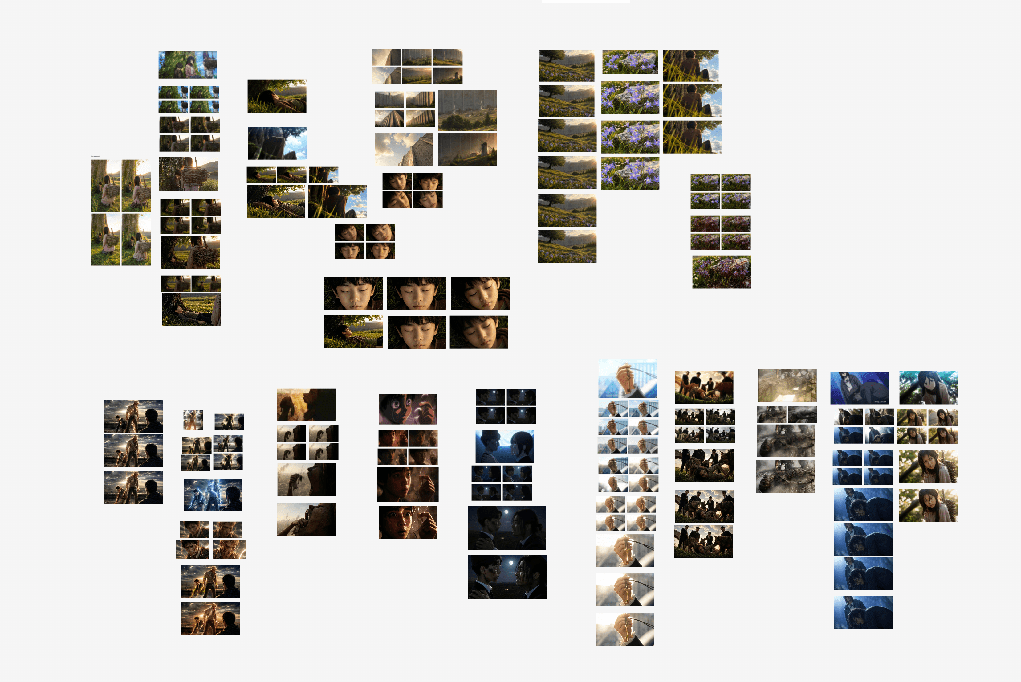 Attack on Titan live action trailer process board